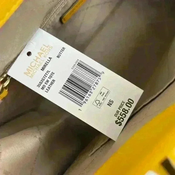 Michael Kors Mirella Tote Bag Medium Pebbled Leather Purse Bag Butter - Picture 8 of 11